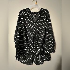 ByDesign Women’s Hi-Low Flowy Polka Dot Blouse Size Extra Large